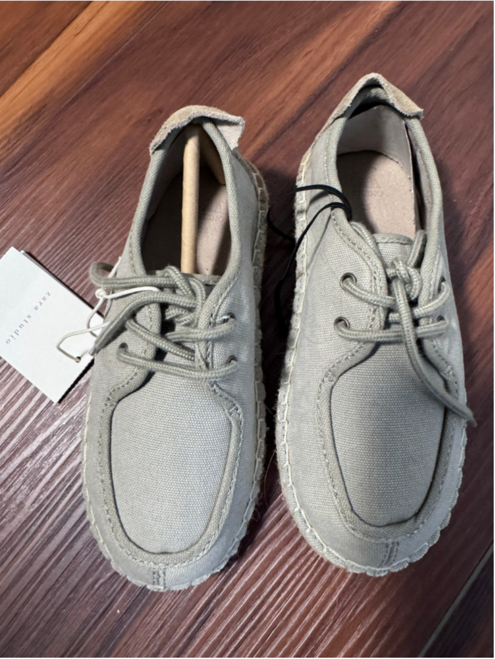 Zara Toddler Canvas Espadrille Shoes in Beige, Size 11